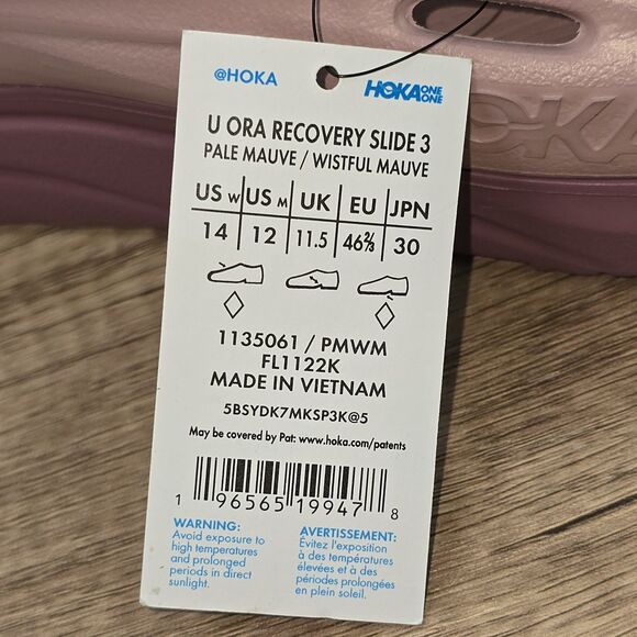Hoka One U Ora Recovery Slide 3 Men’s Sz 12 Women's Sz 14 Pale Mauve Sandals NEW - Picture 8 of 9